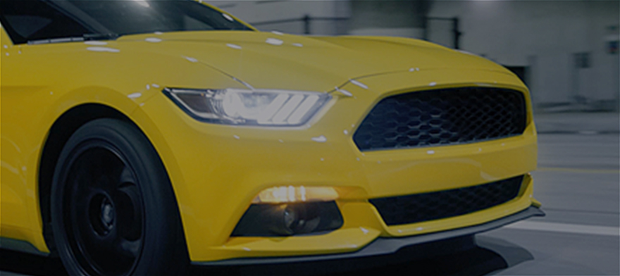 Yellow car with Goodyear tires